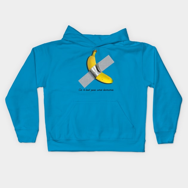 Ce N'est Pas Une Banane. Kids Hoodie by SteelWoolBunny